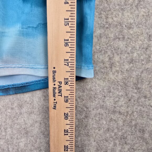 Forever 21 Womens Blue Tie-Dye Short Sleeve Cropped Mesh Tee Shirt Size Medium - Picture 5 of 6